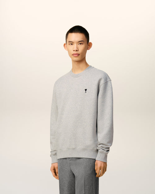 Grey Cotton Contrasted Ami De Coeur Sweatshirt - Man - 6 - AMI Paris - Ami Paris