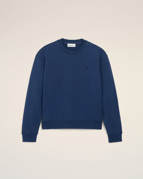 Blue Cotton Ami De Coeur Sweatshirt - 1 - Ami Paris
