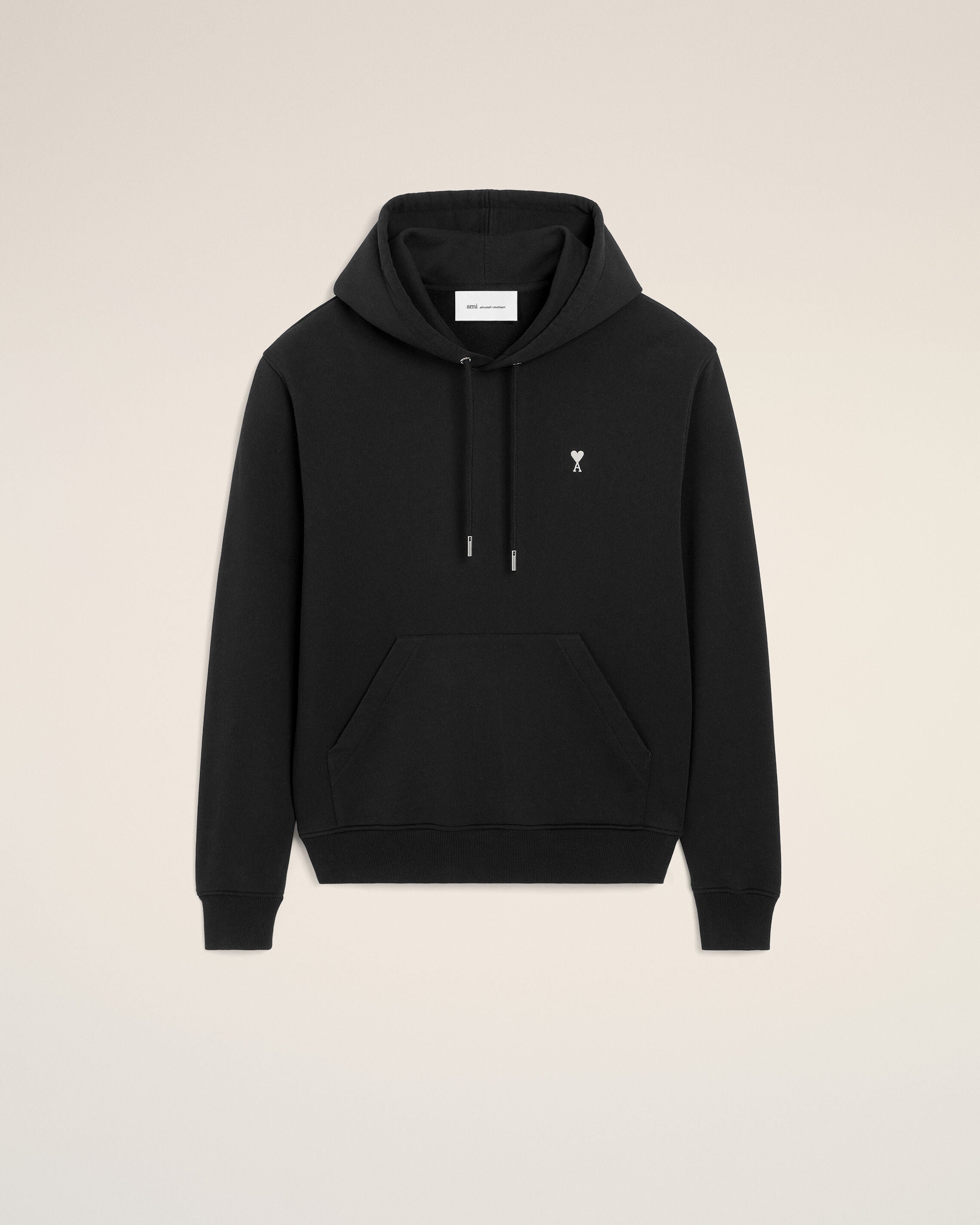 Black Cotton Ami De Coeur Hoodie - 1