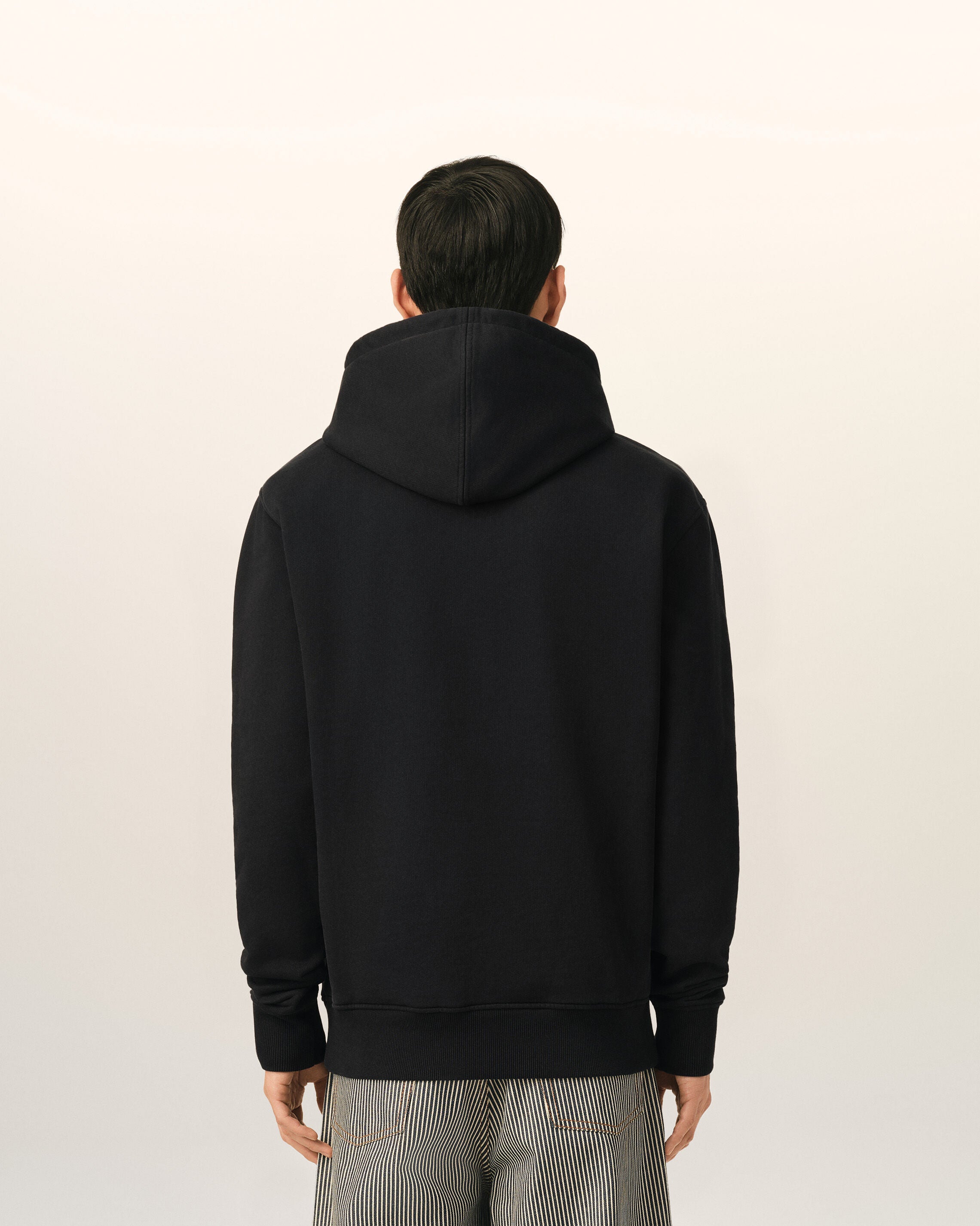 Black Cotton Ami De Coeur Hoodie - 5