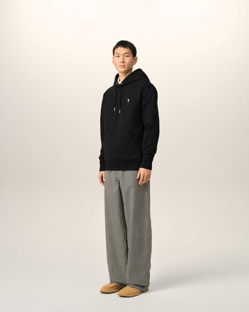 Black Cotton Ami De Coeur Hoodie - Man - 6 - AMI Paris - Ami Paris