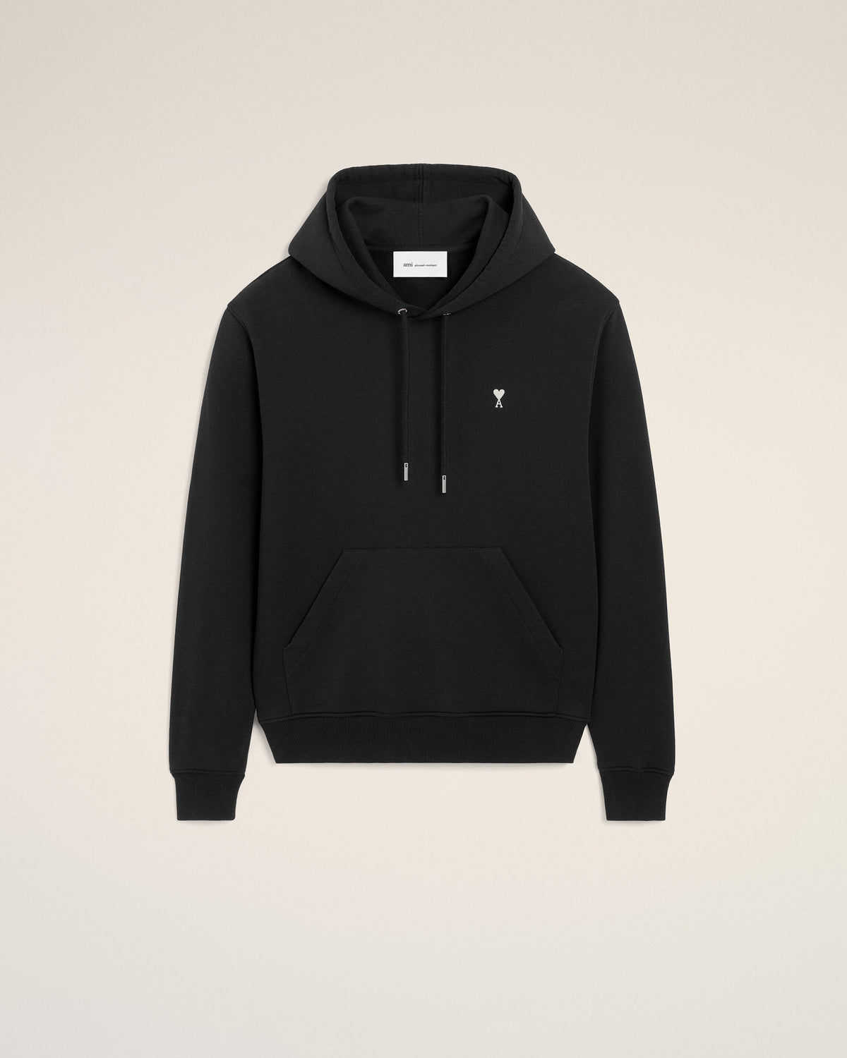 Black Cotton Ami De Coeur Hoodie - 1