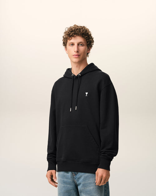 Black Cotton Ami De Coeur Hoodie - 6 - Ami Paris