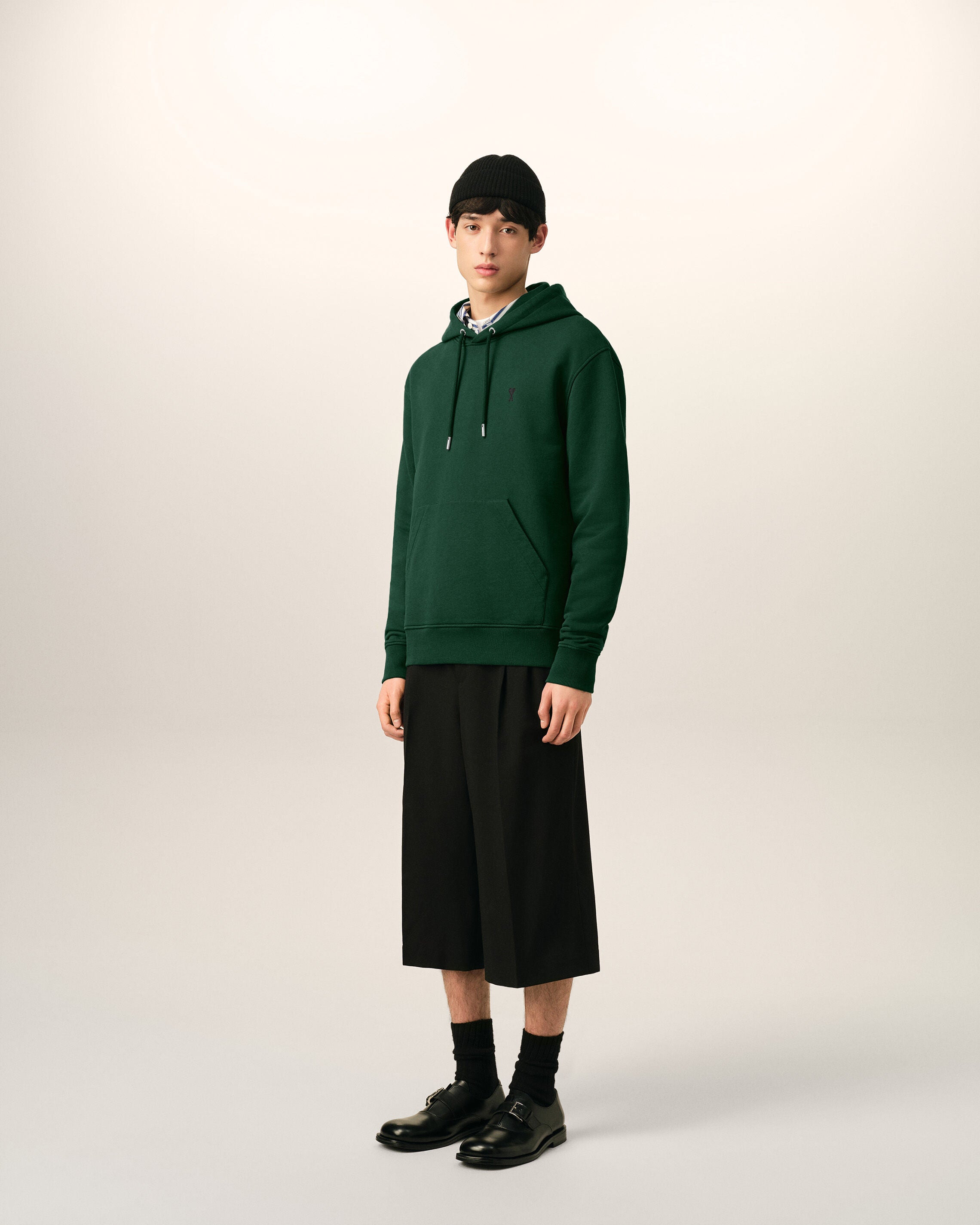 Green cotton hoodie with Ami de Coeur - 6