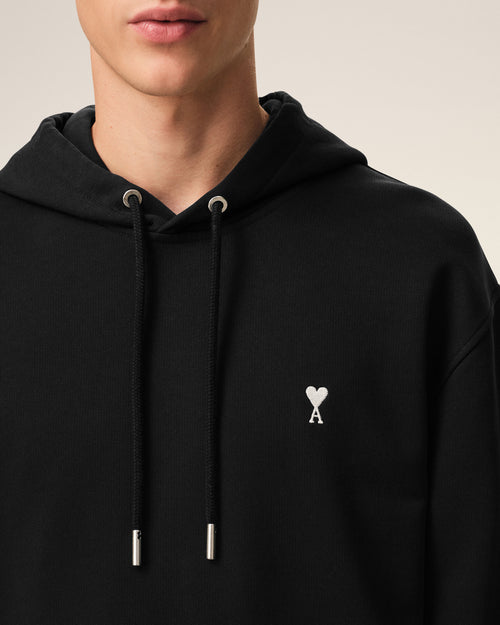 Black Cotton Ami De Coeur Hoodie - Man - 4 - AMI Paris - Ami Paris