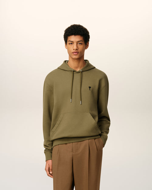 Sudadera con capucha Ami de Cœur de algodón verde - 1 - Ami Paris