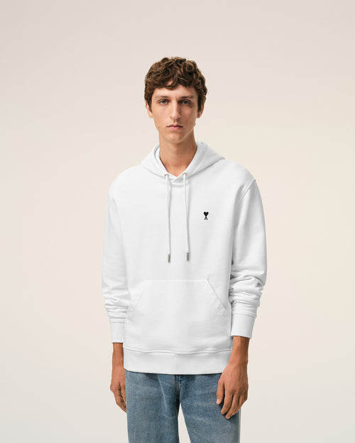 White Cotton Ami De Coeur Hoodie - Man - 3 - AMI Paris - Ami Paris