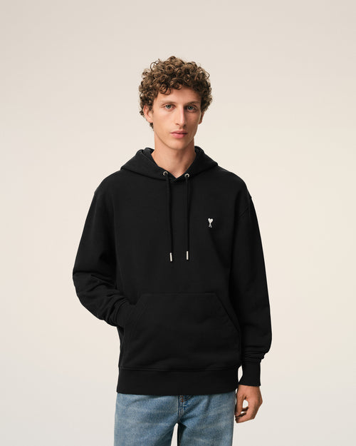 Black Cotton Ami De Coeur Hoodie - Man - 3 - AMI Paris - Ami Paris