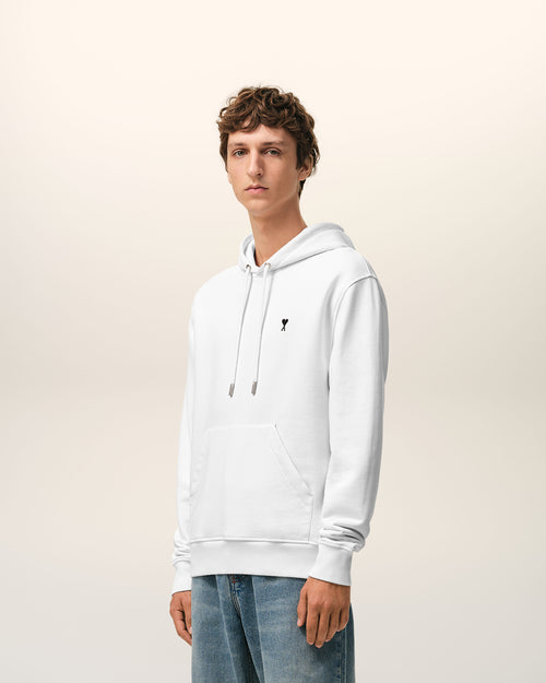 White Cotton Ami De Coeur Hoodie - 6 - Ami Paris