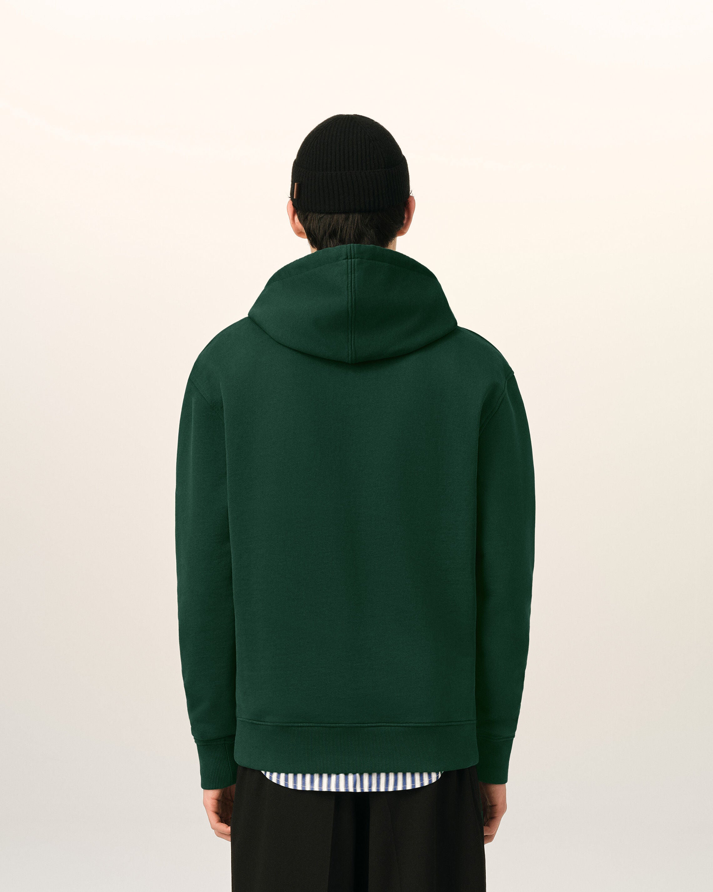 Green cotton hoodie with Ami de Coeur - 5