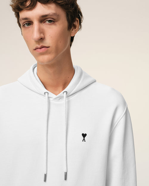 White Cotton Ami De Coeur Hoodie - 3 - Ami Paris