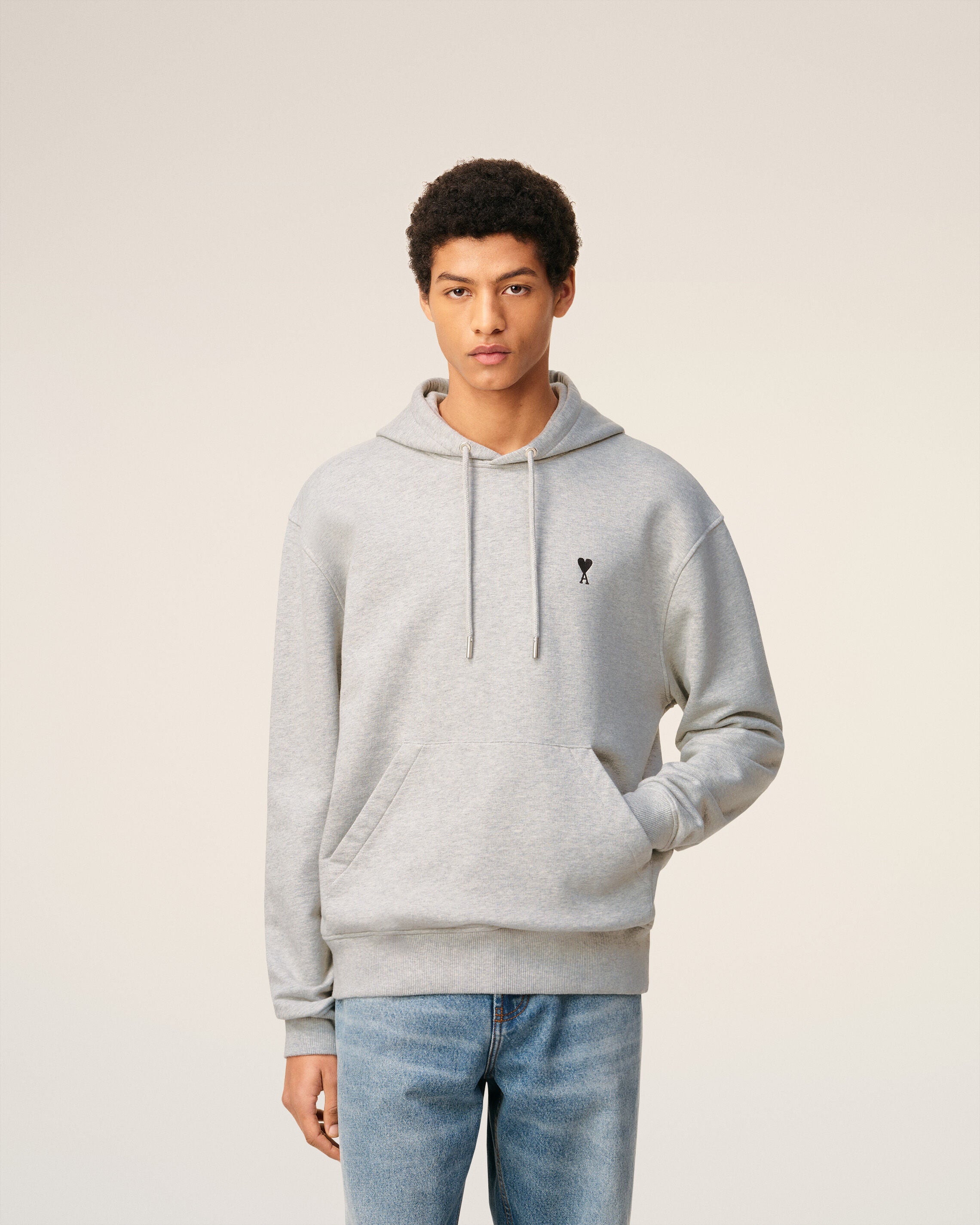 HEATHER ASH GREY Grey Cotton Ami De Coeur Hoodie | AMI PARIS HEATHER ASH GREY Grey Cotton Ami De Coeur Hoodie | AMI PARIS