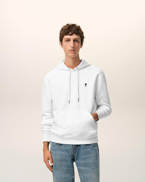 Hoodie Blanc Ami De Coeur en Coton - 2 - Ami Paris