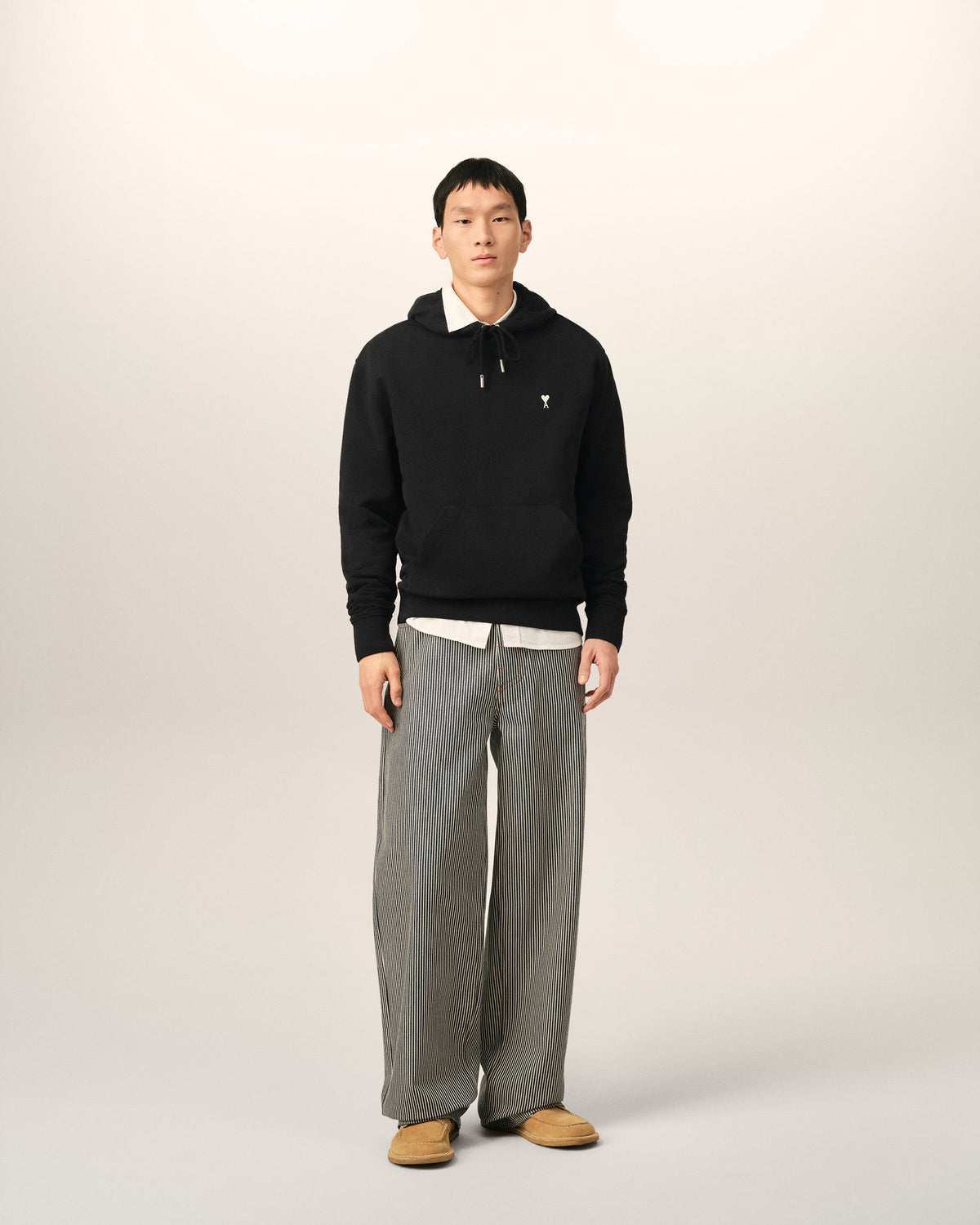 Black Cotton Ami De Coeur Hoodie - 3