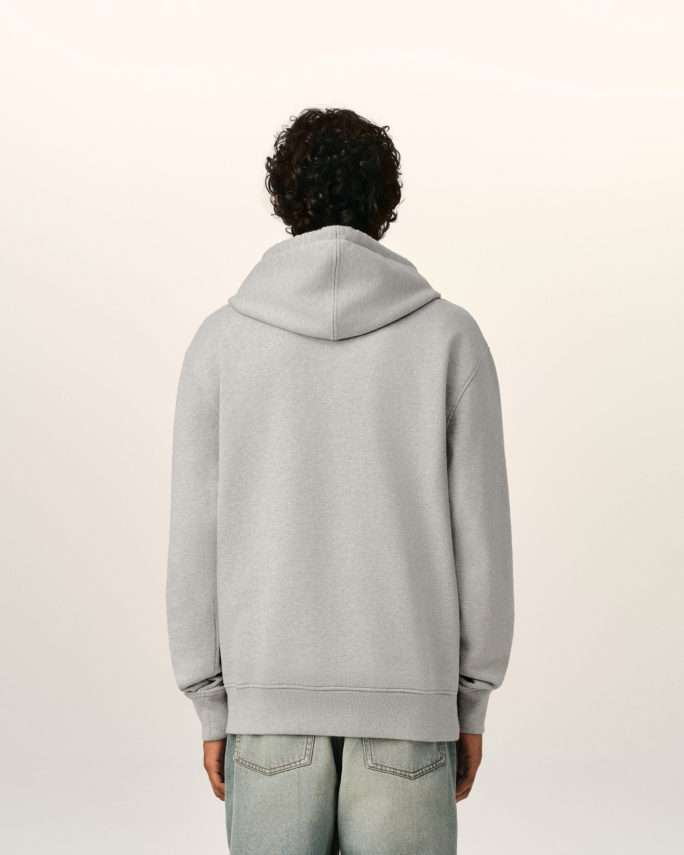 Grey cotton hoodie with Ami de Coeur - 5