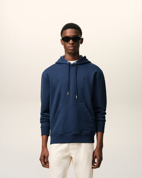 Hoodie Bleu Ami De Coeur en Coton - 1 - Ami Paris