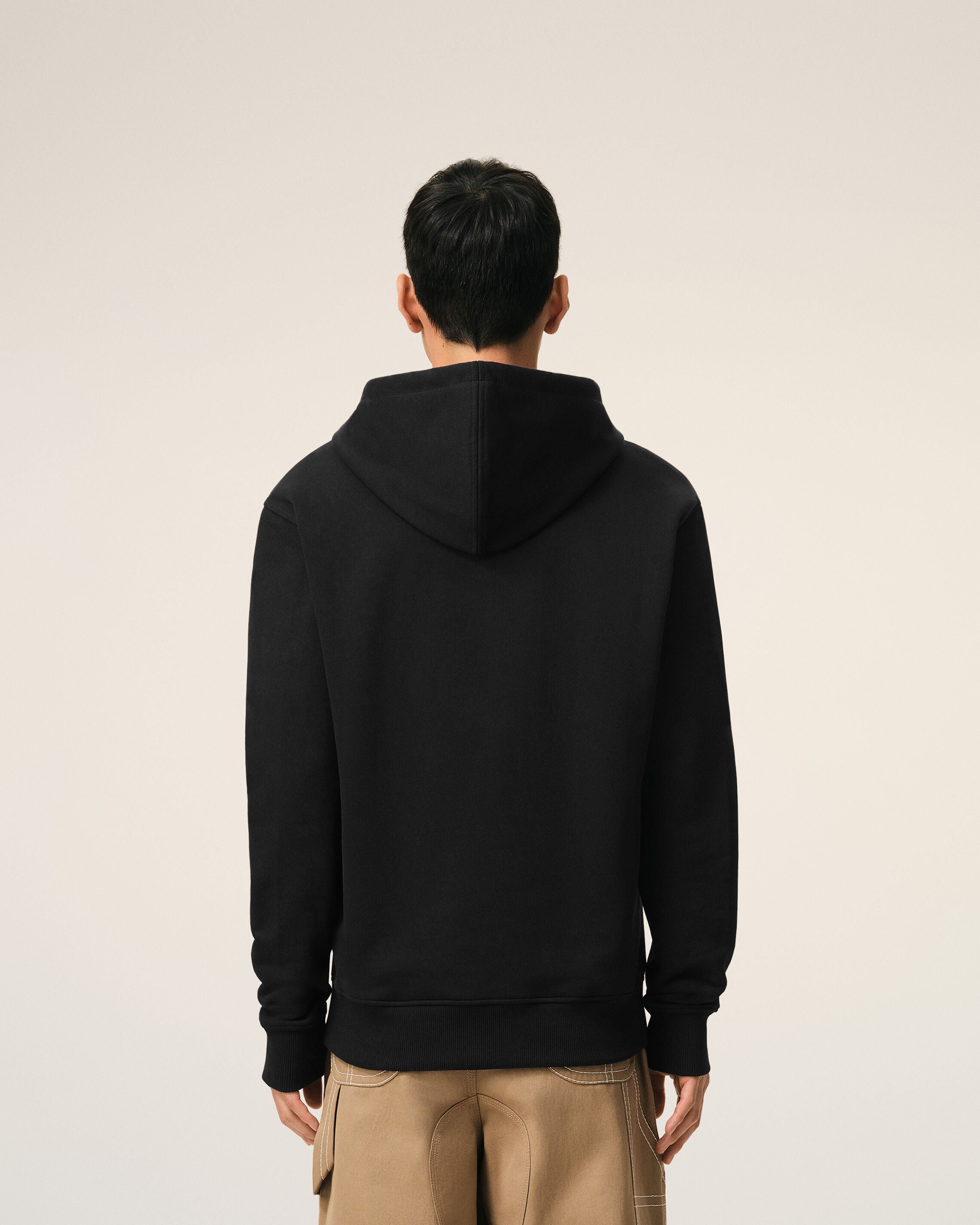 Black Cotton Ami De Coeur Zipped Hoodie - 5