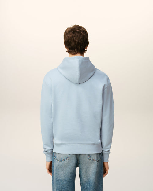 Hoodie Bleu Zippé Ami De Coeur En Coton - 5 - Ami Paris