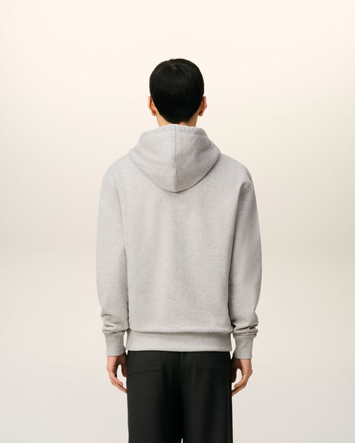 Grey Cotton Contrasted Ami De Coeur Hoodie - 5 - Ami Paris