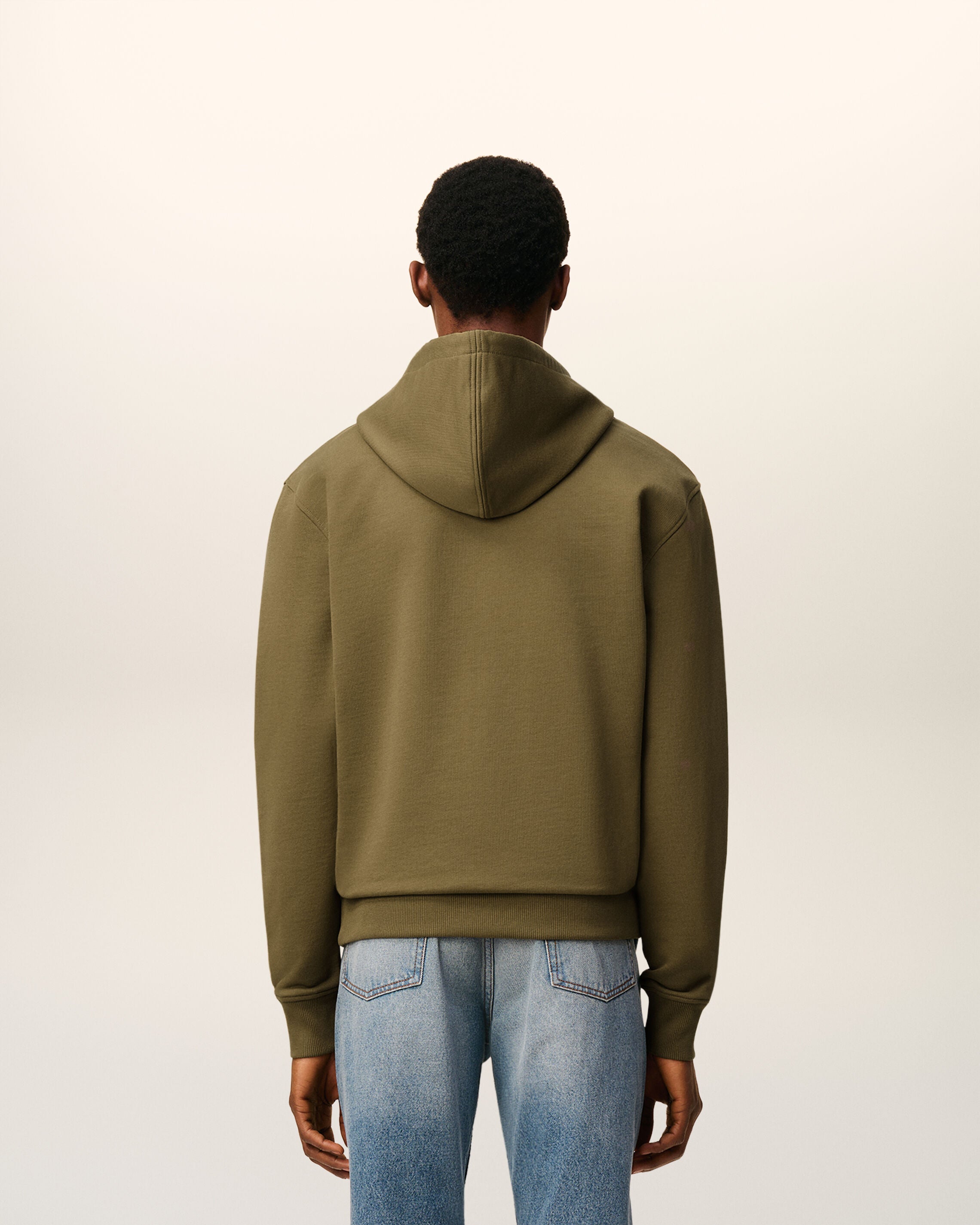 グリーン コットン Ami De Coeur ジップ パーカー ブロンズ | AMI PARIS