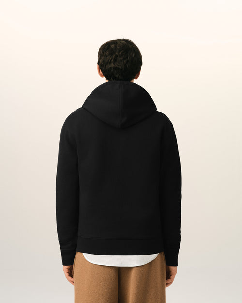 Black Cotton Ami De Coeur Zipped Hoodie - Man - 5 - AMI Paris - Ami Paris