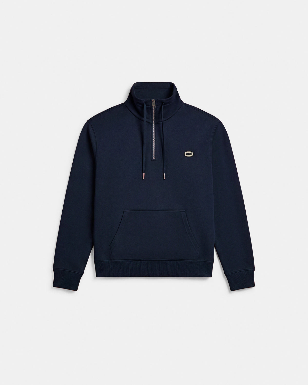 Blauer Sweatshirt mit Reißverschluss und Ami Patch aus Baumwolle - 1