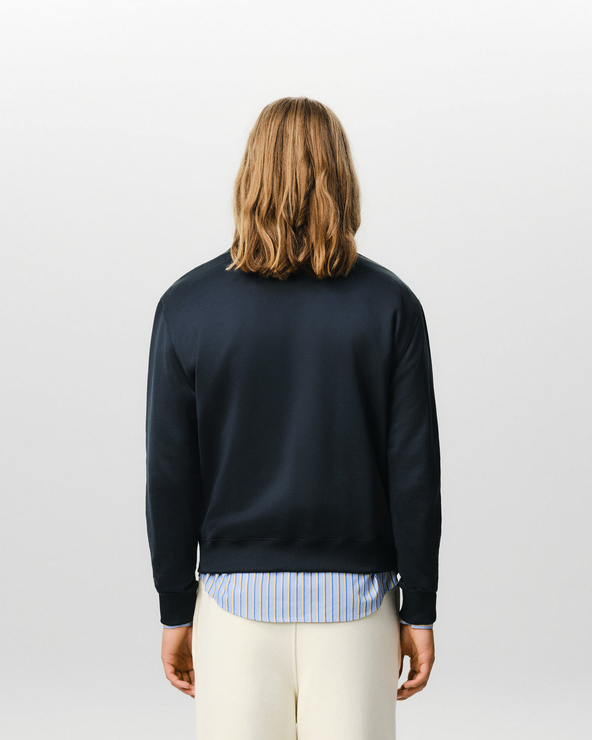Blauer Sweatshirt mit Reißverschluss und Ami Patch aus Baumwolle - 5