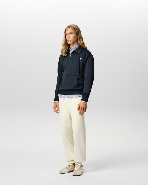 Blauer Sweatshirt mit Reißverschluss und Ami Patch aus Baumwolle - Herren - 6 - AMI Paris - Ami Paris