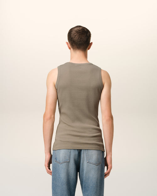 Green Cotton Rib Ami de Coeur Tanktop - 5 - Ami Paris