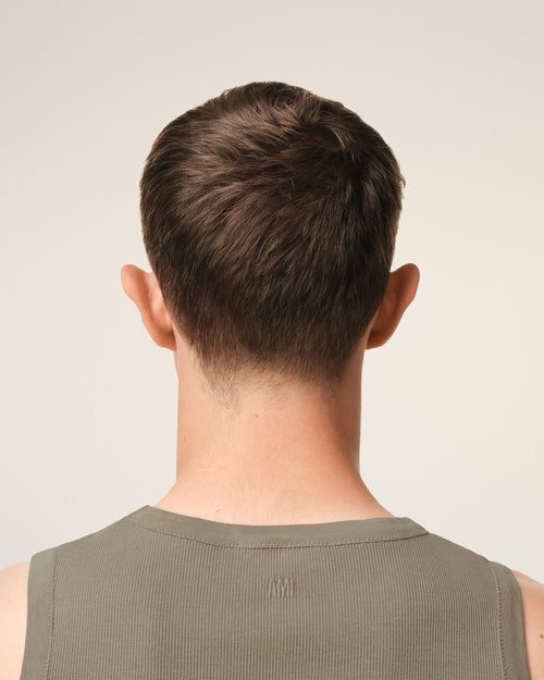 Green Cotton Rib Ami de Coeur Tanktop - 4 - Ami Paris