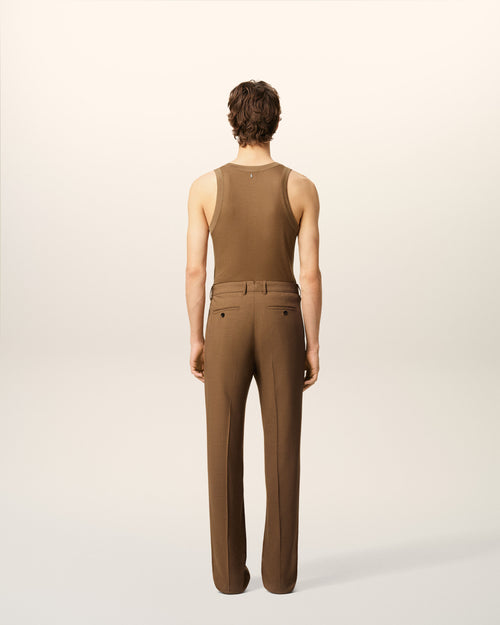 Brown Jersey Buttoned Placket Tanktop - 5 - Ami Paris