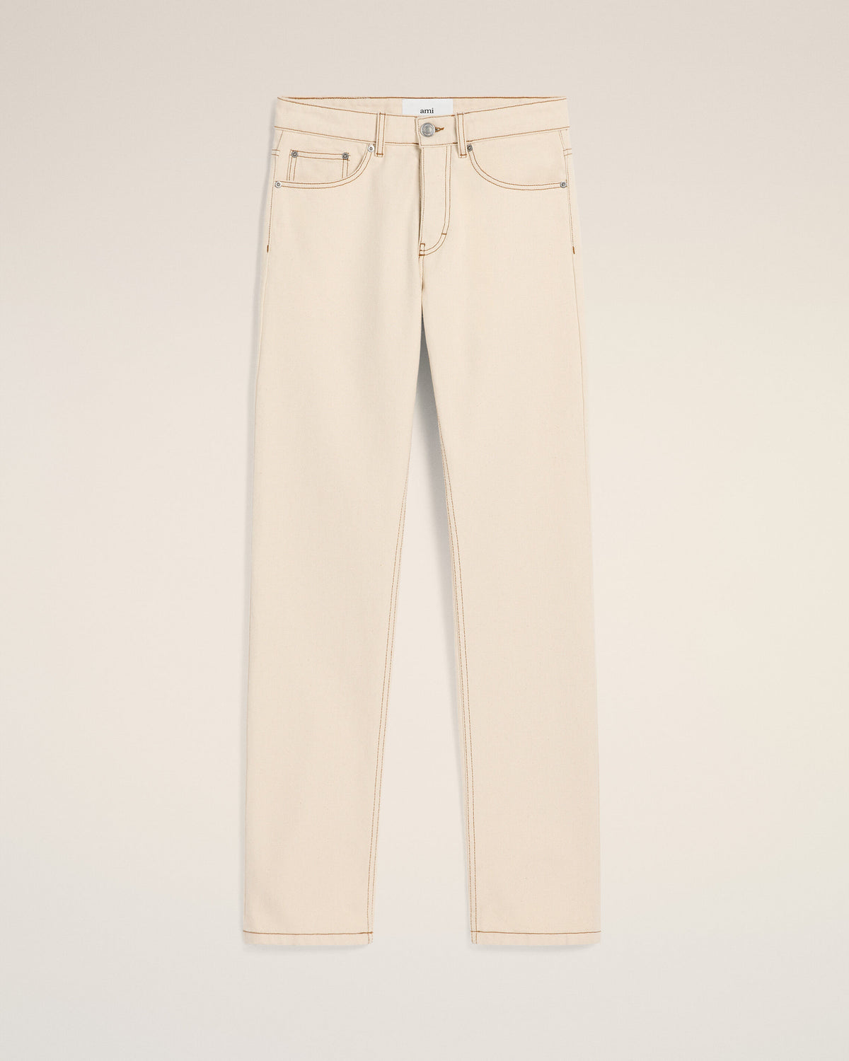 Jean Beige Coupe Classique En Coton - 1
