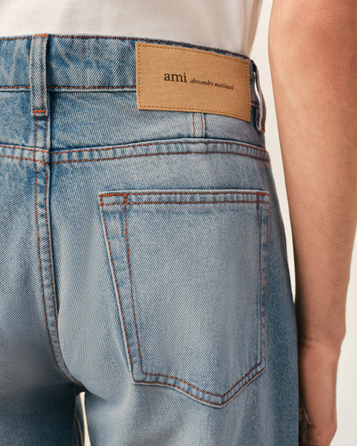 Blue Classic-Fit  Cotton Jeans - Man - 5 - AMI Paris - Ami Paris