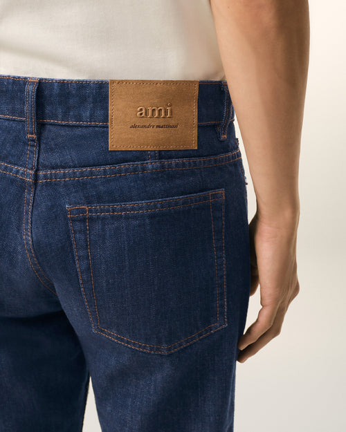 Blue Cotton Classic Fit Jeans - 5 - Ami Paris