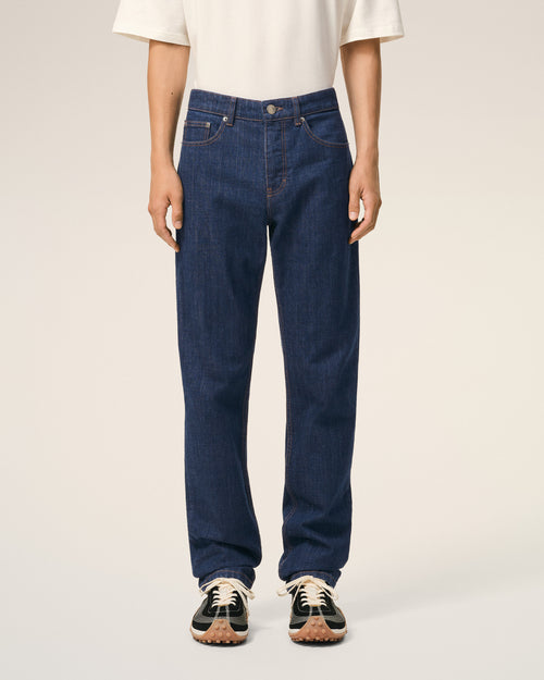 Blue Cotton Classic Fit Jeans - 3 - Ami Paris