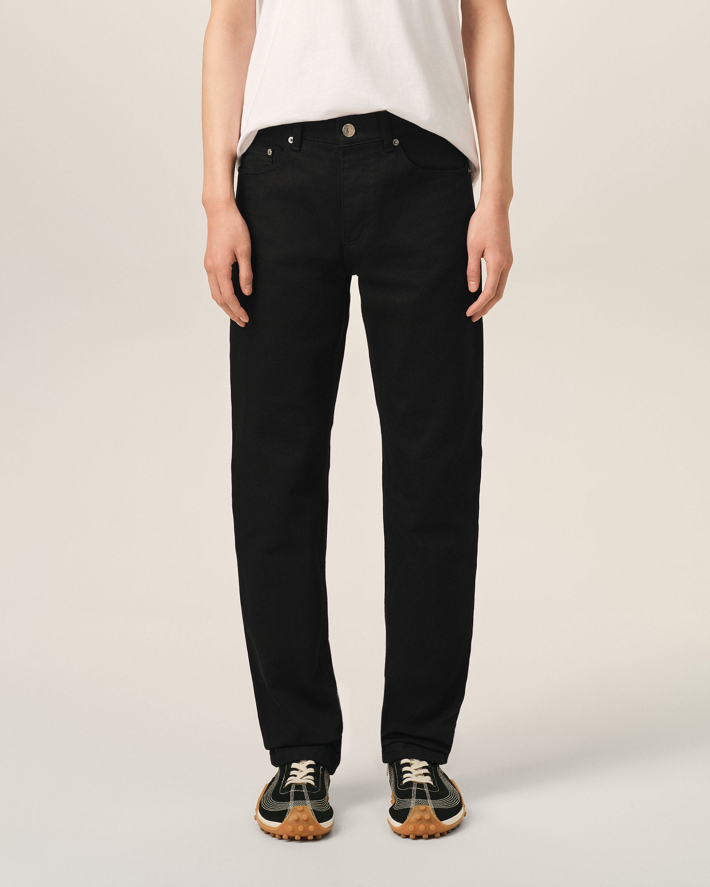 Black classic-fit cotton jeans - 3