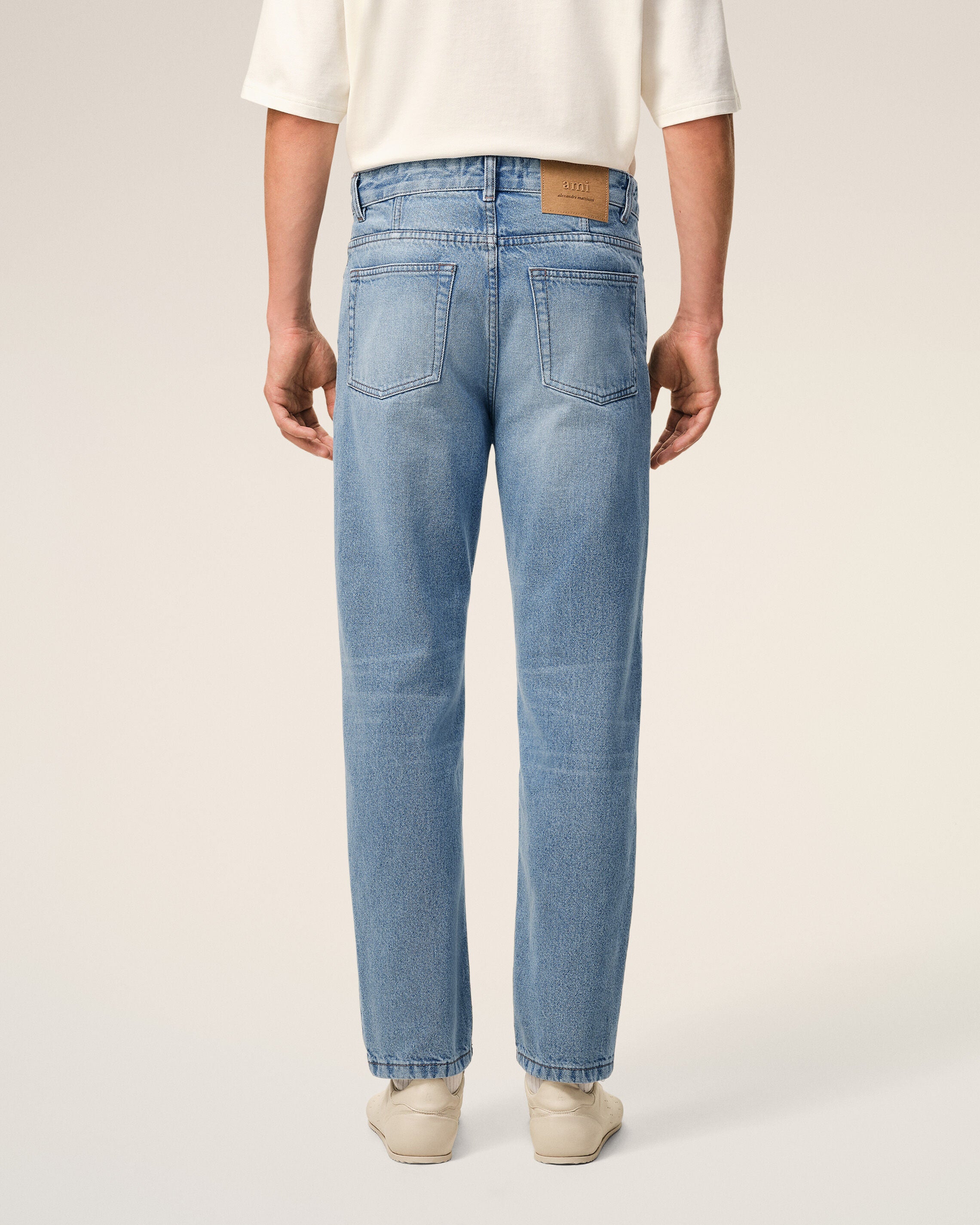 Blue Cotton Tapered Fit Jeans - 4