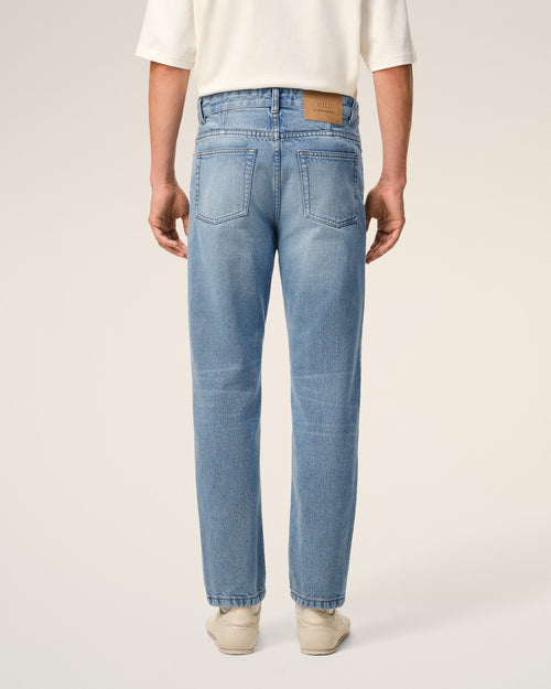 Jean Bleu Coupe Tapered en Coton - Homme - 4 - AMI Paris - Ami Paris
