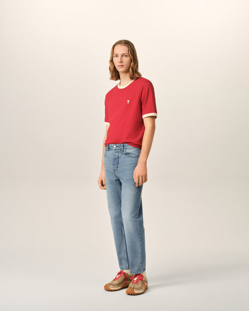 Blue tapered-fit cotton jeans - Man - 6 - AMI Paris - Ami Paris