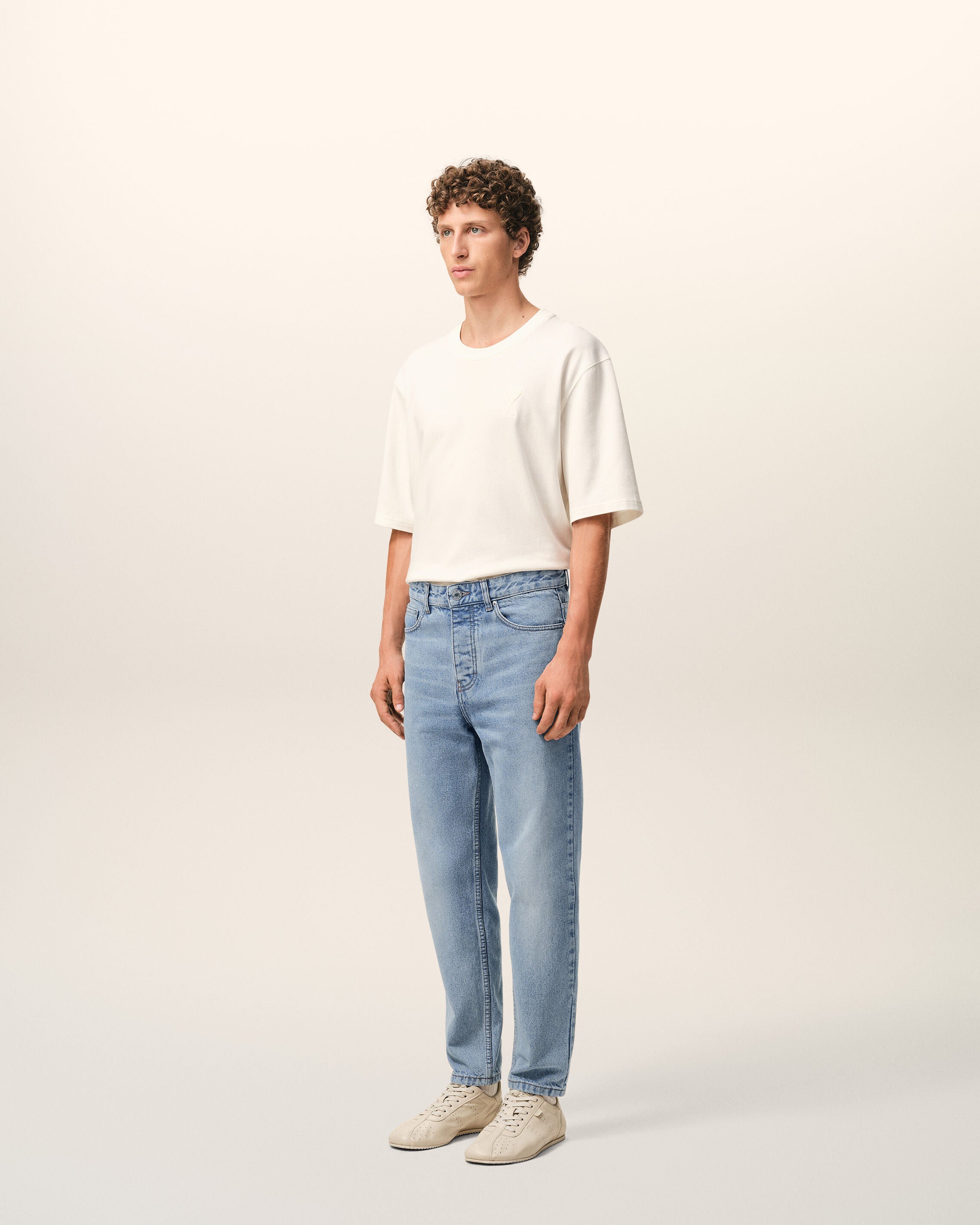 Blue Cotton Tapered Fit Jeans - 6