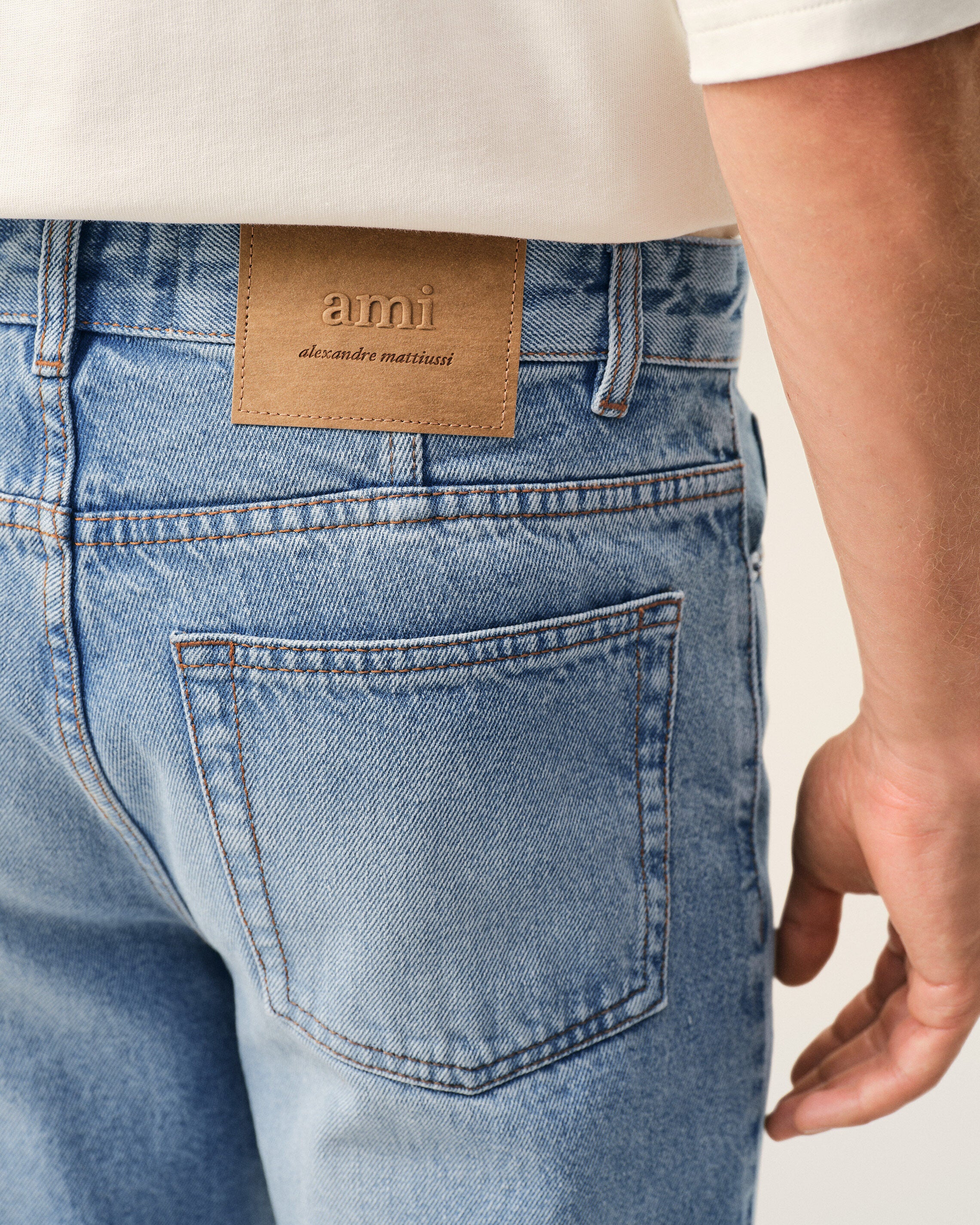 Blue Cotton Tapered Fit Jeans - 5