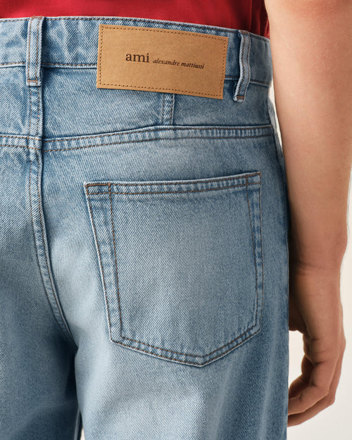Blue tapered-fit cotton jeans - Man - 5 - AMI Paris - Ami Paris