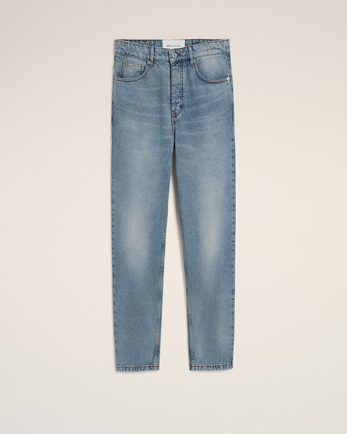 Blue tapered-fit cotton jeans - 1
