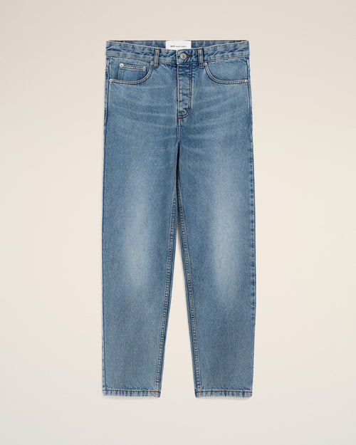 Jean Bleu Coupe Tapered en Coton - 1 - Ami Paris