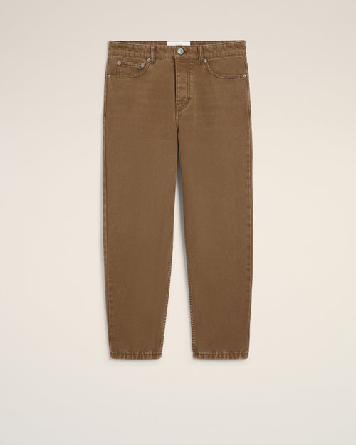 Brown Cotton Tapered Fit Jeans - 2 - Ami Paris