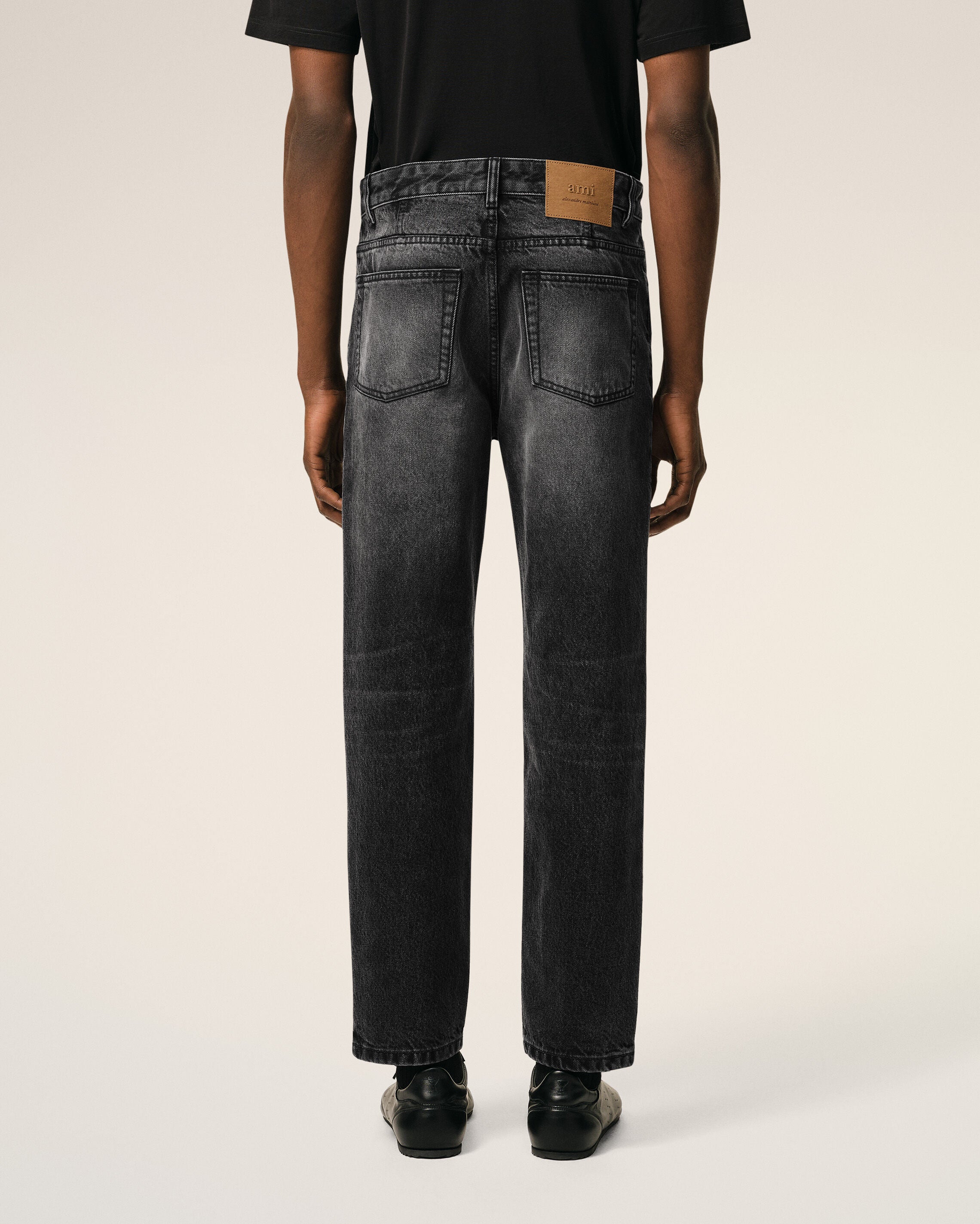 Black Cotton Tapered Fit Jeans - 4
