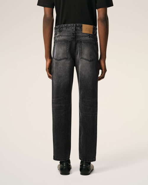 Black Cotton Tapered Fit Jeans - Man - 4 - AMI Paris - Ami Paris