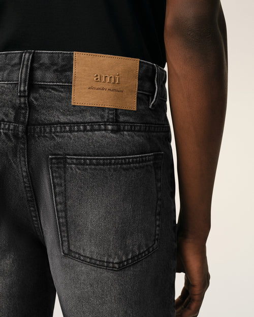 Black Cotton Tapered Fit Jeans - Man - 4 - AMI Paris - Ami Paris