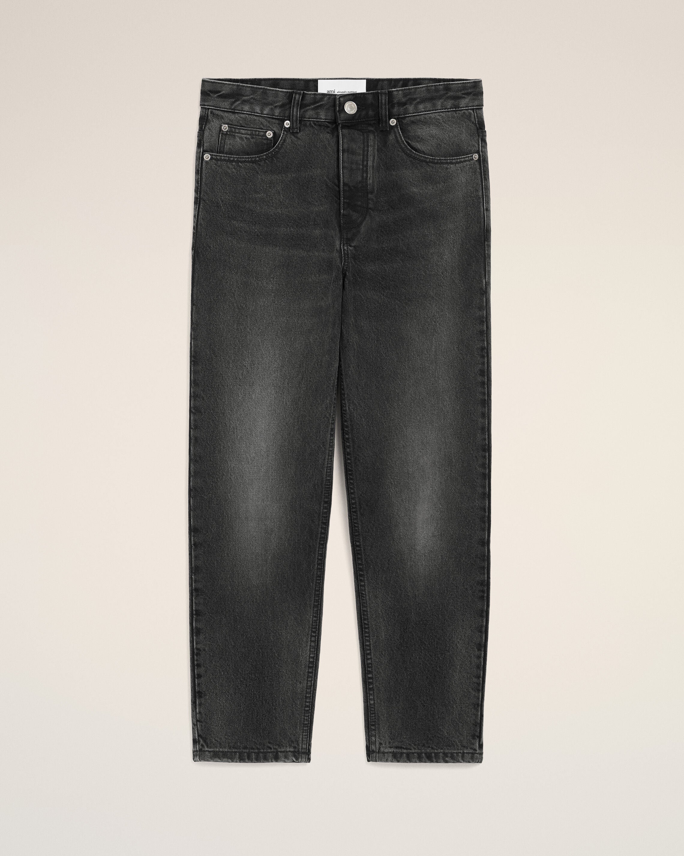 Black Cotton Tapered Fit Jeans - 1