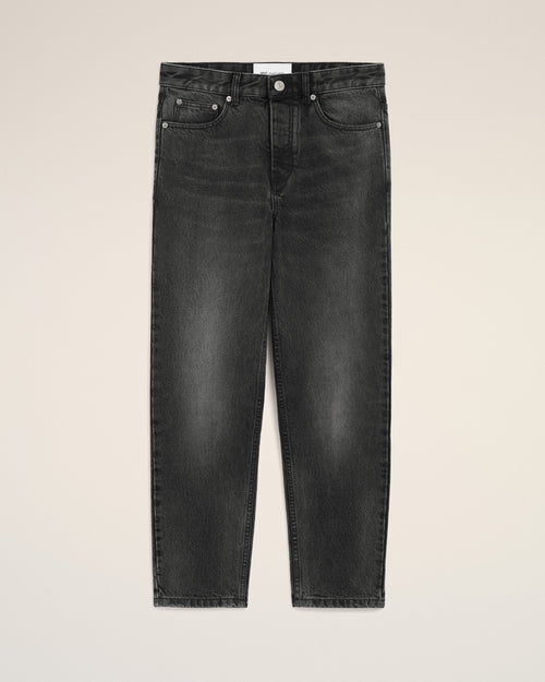Black Cotton Tapered Fit Jeans - 1 - Ami Paris